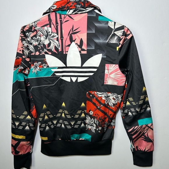 Adidas Originals Firebird floral print x-small women’s full zip jacket - Picture 2 of 6